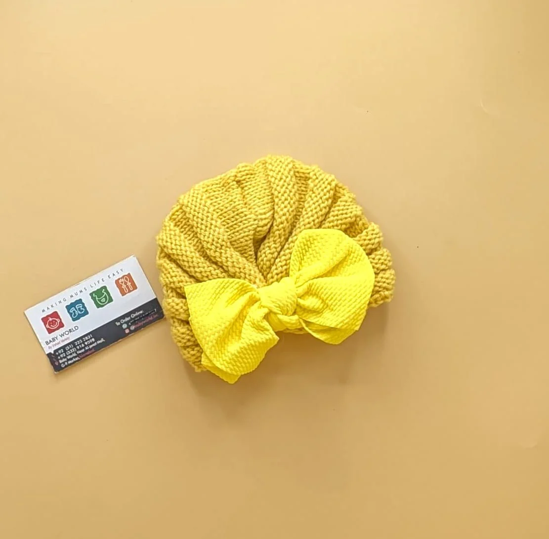 Baby Wool Cap - Bow Large - Winter - Image 13