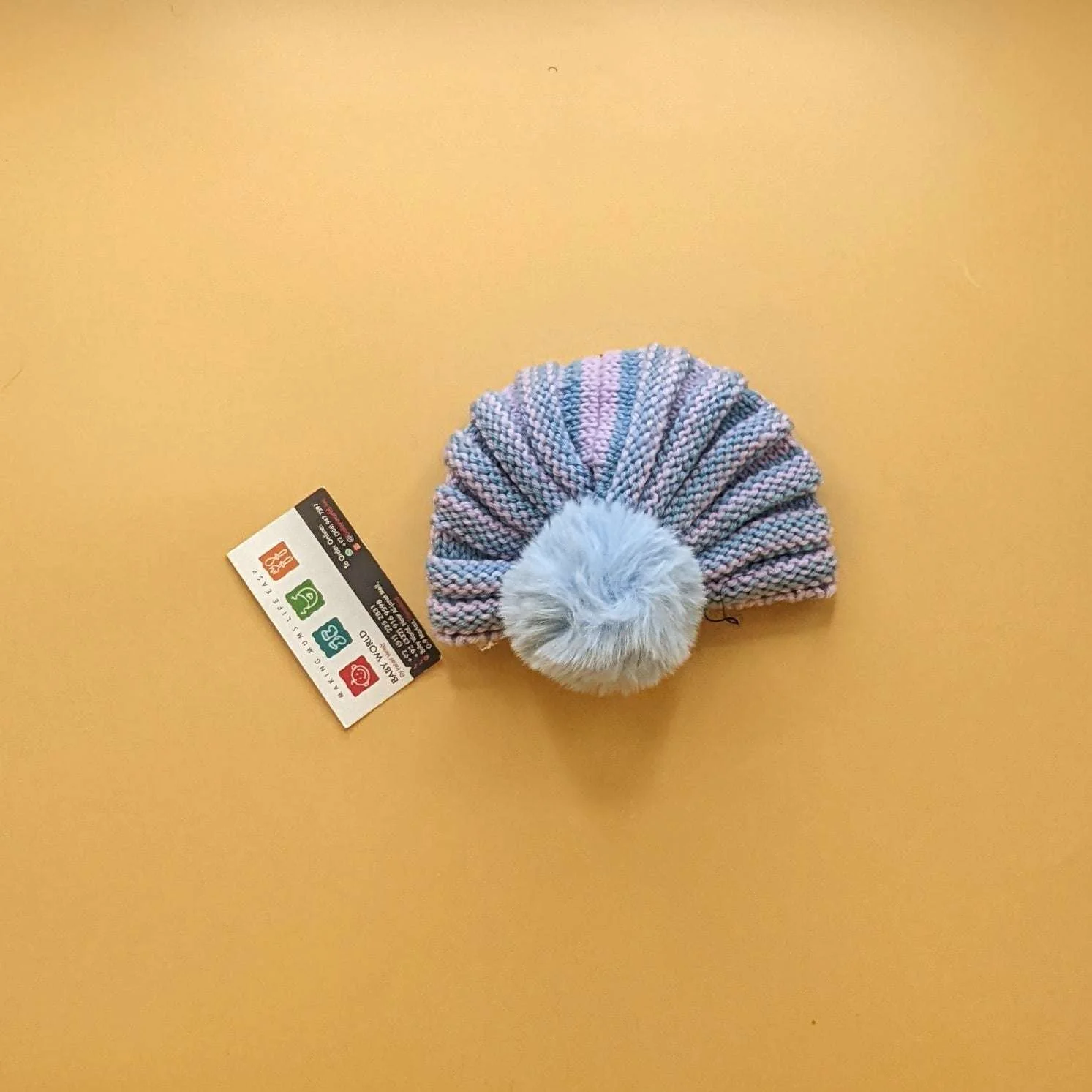 Baby Wool Cap - Pom/Line - Winter - Image 13