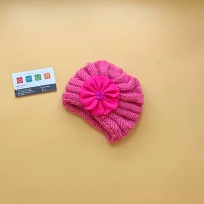 Baby Wool Cap - Floral - Winter - Image 6