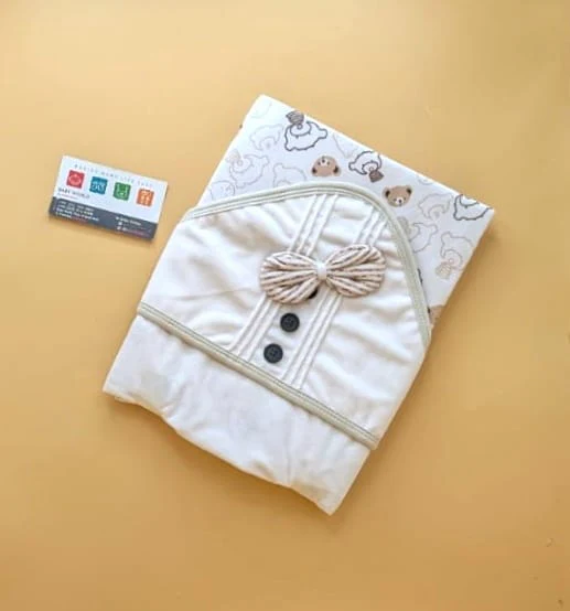 Hooded Wrapping Sheet/Blanket - Winter - Bow/Buttons 🔘 - Image 7